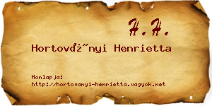 Hortoványi Henrietta névjegykártya